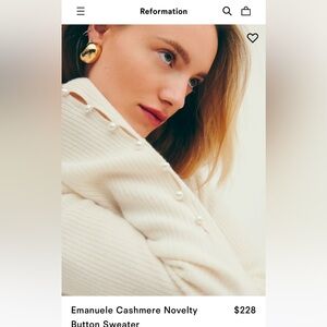 NWT reformation Emanuele Cashmere sweater
